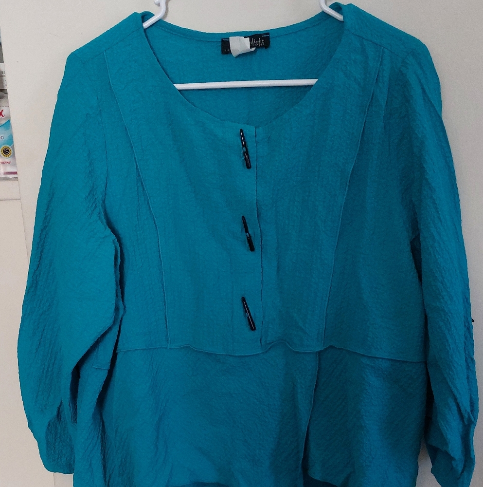 Vibrant Blue Ruffled Blouse